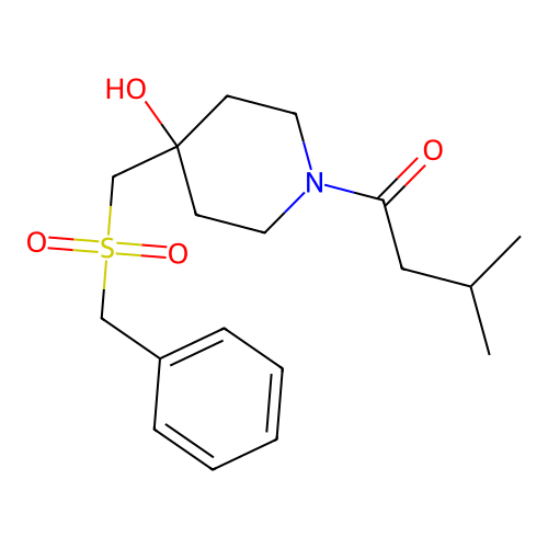 1-{4-[(Benzylsulfonyl)methyl]-4-hydroxypiperidino}-3-methyl-1-butanone structure
