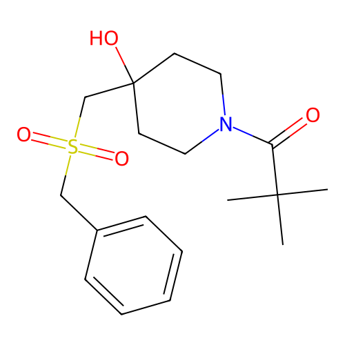 1-{4-[(Benzylsulfonyl)methyl]-4-hydroxypiperidino}-2,2-dimethyl-1-propanone structure