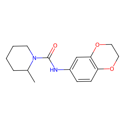 N-(2,3-dihydro-1,4-benzodioxin-6-yl)-2-methylpiperidine-1-carboxamide structure