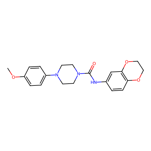 N-(2,3-dihydro-1,4-benzodioxin-6-yl)-4-(4-methoxyphenyl)piperazine-1-carboxamide structure