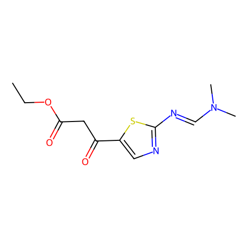 Ethyl 3-(2-{[(dimethylamino)methylidene]amino}-1,3-thiazol-5-yl)-3-oxopropanoate structure
