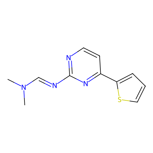 N,N-dimethyl-N'-(4-thiophen-2-ylpyrimidin-2-yl)methanimidamide structure
