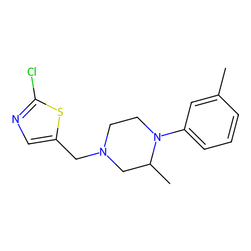 4-[(2-Chloro-1,3-thiazol-5-yl)methyl]-2-methyl-1-(3-methylphenyl)piperazine structure