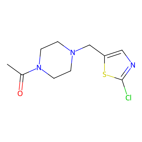 1-{4-[(2-Chloro-1,3-thiazol-5-yl)methyl]piperazin-1-yl}ethan-1-one structure
