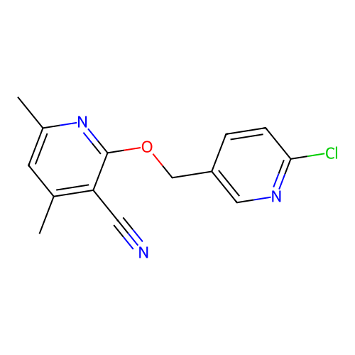 2-[(6-Chloropyridin-3-yl)methoxy]-4,6-dimethylpyridine-3-carbonitrile structure