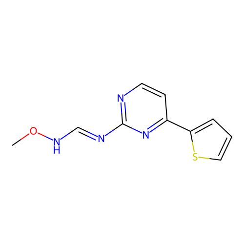 N-methoxy-N'-(4-thiophen-2-ylpyrimidin-2-yl)methanimidamide structure