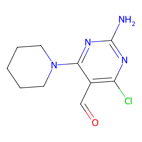 2-Amino-4-chloro-6-(piperidin-1-yl)pyrimidine-5-carbaldehyde structure