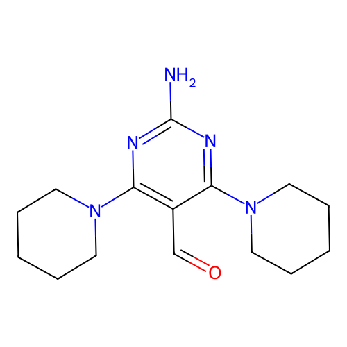 2-Amino-4,6-dipiperidino-5-pyrimidinecarbaldehyde structure