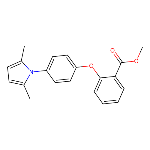 methyl 2-[4-(2,5-dimethyl-1H-pyrrol-1-yl)phenoxy]benzenecarboxylate structure
