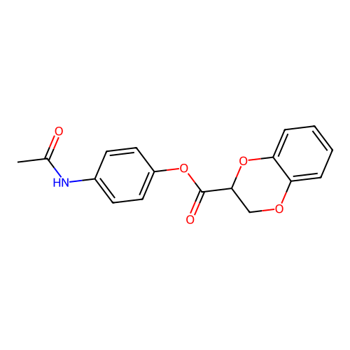 4-(Acetylamino)phenyl 2,3-dihydro-1,4-benzodioxine-2-carboxylate structure
