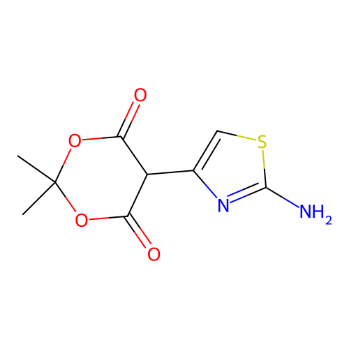 5-(2-Amino-1,3-thiazol-4-yl)-2,2-dimethyl-1,3-dioxane-4,6-dione structure