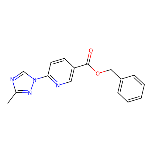 benzyl 6-(3-methyl-1H-1,2,4-triazol-1-yl)nicotinate structure