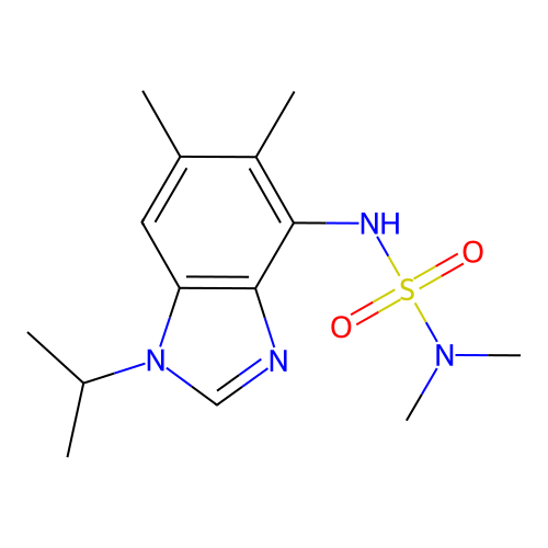N'-(1-isopropyl-5,6-dimethyl-1H-1,3-benzimidazol-4-yl)-N,N-dimethylsulfamide structure