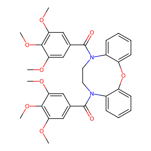 Dibenz(b,h)(1,4,7)oxadiazonine, 5,6,7,8-tetrahydro-5,8-bis(3,4,5-trimethoxybenzoyl)- structure