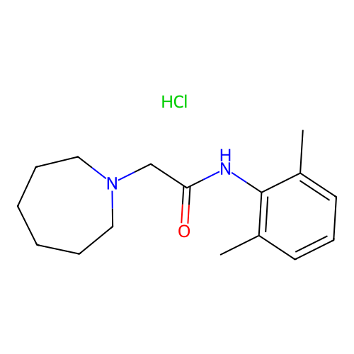 1H-Azepine-1-acetamide, hexahydro-N-(2,6-dimethylphenyl)-, monohydrochloride structure