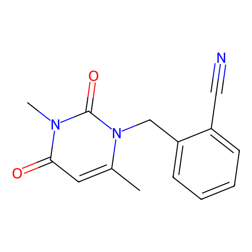 2-[(3,6-Dimethyl-2,4-dioxo-1,3-dihydropyrimidinyl)methyl]benzenecarbonitrile structure
