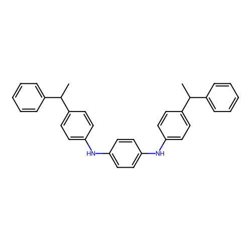 N,N'-Bis[4-(1-phenylethyl)phenyl]benzene-1,4-diamine structure