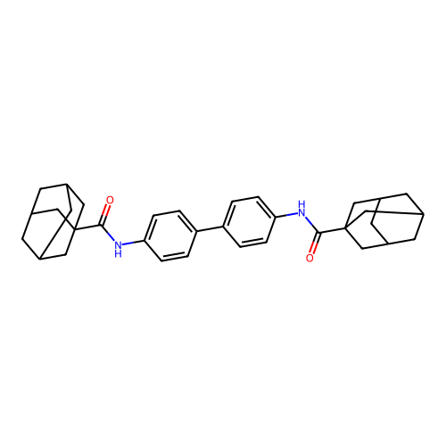N-[4-[4-(adamantane-1-carbonylamino)phenyl]phenyl]adamantane-1-carboxamide structure