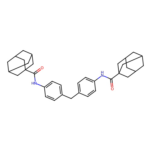 N-[4-[[4-(adamantane-1-carbonylamino)phenyl]methyl]phenyl]adamantane-1-carboxamide structure