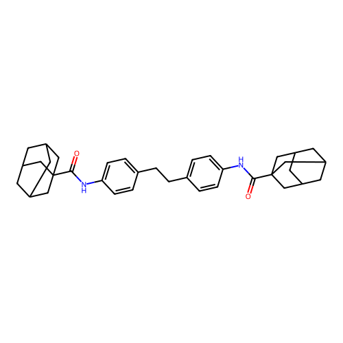 N-[4-[2-[4-(adamantane-1-carbonylamino)phenyl]ethyl]phenyl]adamantane-1-carboxamide structure