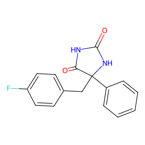 5-(4-Fluorobenzyl)-5-phenylimidazolidine-2,4-dione structure
