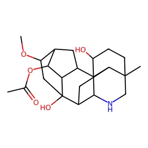 1,8-dihydroxy-16-methoxy-4-methylaconitan-14-yl acetate structure
