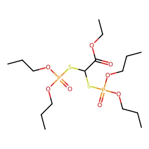 Acetic acid, bis((dipropoxyphosphinyl)thio)-, ethyl ester structure