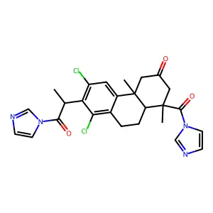 1H-Imidazole, 1-(2-(1,3-dichloro-4b,5,6,7,8,8a,9,10-octahydro-8-(1H-imidazol-1-ylcarbonyl)-4b,8-dimethyl-6-oxo-2-phenanthrenyl)-1-oxopropyl)- structure