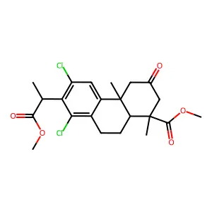 methyl 6,8-dichloro-7-(1-methoxy-1-oxopropan-2-yl)-1,4a-dimethyl-3-oxo-4,9,10,10a-tetrahydro-2H-phenanthrene-1-carboxylate structure