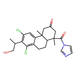 3(2H)-Phenanthrenone, 6,8-dichloro-1,4,4a,9,10,10a-hexahydro-7-(2-hydroxy-1-methylethyl)-1-(1H-imidazol-1-ylcarbonyl)-1,4a-dimethyl- structure