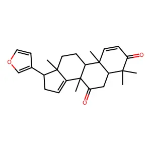 24-Norchola-1,14,20,22-tetraene-3,7-dione, 21,23-epoxy-4,4,8-trimethyl-, (5alpha,13alpha,17alpha)- structure