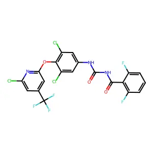 Benzamide, N-(((3,5-dichloro-4-((6-chloro-4-(trifluoromethyl)-2-pyridinyl)oxy)phenyl)amino)carbonyl)-2,6-difluoro- structure