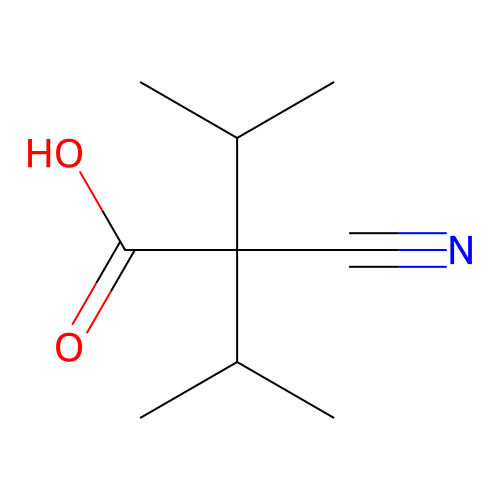 2-Cyano-2-isopropyl-3-methylbutanoic acid structure