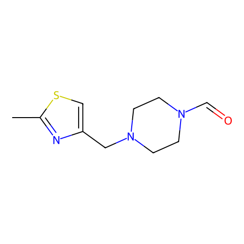 4-[(2-Methyl-1,3-thiazol-4-yl)methyl]piperazine-1-carbaldehyde structure
