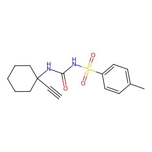 1-(1-ethynylcyclohexyl)-3-(4-methylbenzenesulfonyl)urea structure