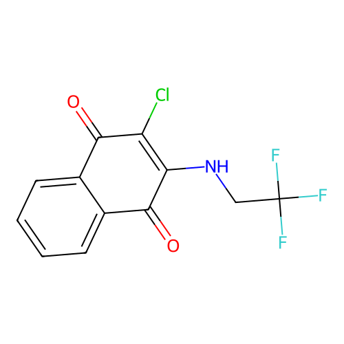 2-Chloro-3-[(2,2,2-trifluoroethyl)amino]naphthoquinone structure