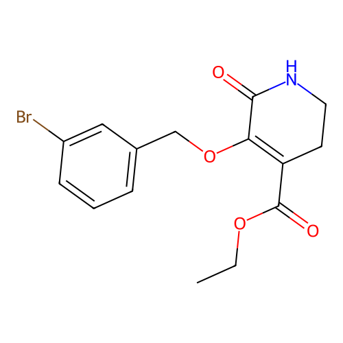 Ethyl 5-[(3-bromobenzyl)oxy]-6-oxo-1,2,3,6-tetrahydro-4-pyridinecarboxylate structure