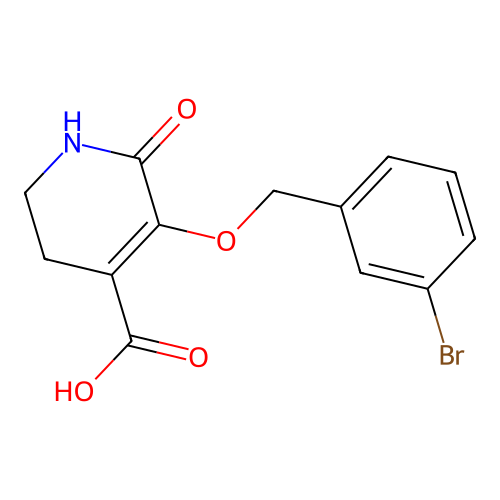 5-[(3-Bromobenzyl)oxy]-6-oxo-1,2,3,6-tetrahydro-4-pyridinecarboxylic acid structure