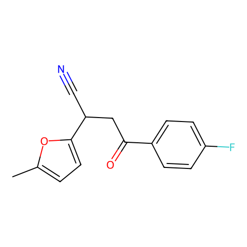 4-(4-Fluorophenyl)-2-(5-methylfuran-2-yl)-4-oxobutanenitrile structure