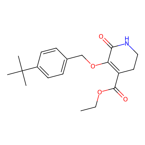 ethyl 5-{[4-(tert-butyl)benzyl]oxy}-6-oxo-1,2,3,6-tetrahydro-4-pyridinecarboxylate structure
