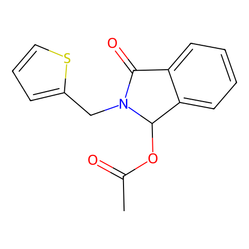 3-oxo-2-(2-thienylmethyl)-2,3-dihydro-1H-isoindol-1-yl acetate structure