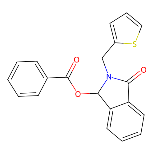 3-oxo-2-(2-thienylmethyl)-2,3-dihydro-1H-isoindol-1-yl benzenecarboxylate structure
