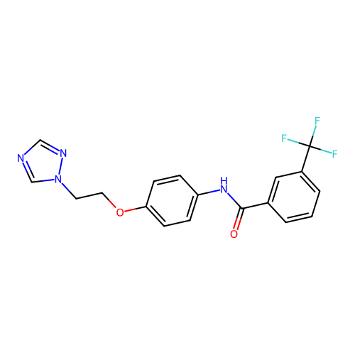 N-{4-[2-(1H-1,2,4-triazol-1-yl)ethoxy]phenyl}-3-(trifluoromethyl)benzenecarboxamide structure