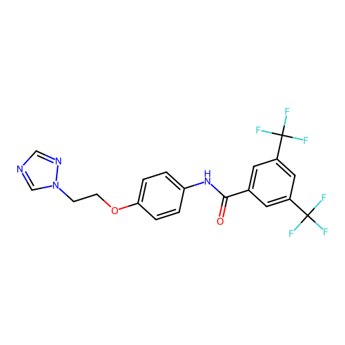 N-{4-[2-(1H-1,2,4-triazol-1-yl)ethoxy]phenyl}-3,5-bis(trifluoromethyl)benzenecarboxamide structure