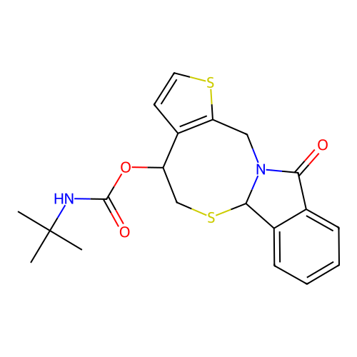 18-oxo-4,10-dithia-1-azatetracyclo[9.7.0.0^{3,7}.0^{12,17}]octadeca-3(7),5,12(17),13,15-pentaen-8-yl N-tert-butylcarbamate structure