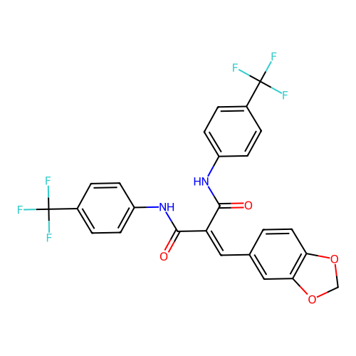 2-(1,3-benzodioxol-5-ylmethylene)-N~1~,N~3~-bis[4-(trifluoromethyl)phenyl]malonamide structure