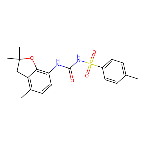 2,2,4-trimethyl-7-[({[(4-methylphenyl)sulfonyl]amino}carbonyl)amino]-2,3-dihydro-1-benzofuran structure