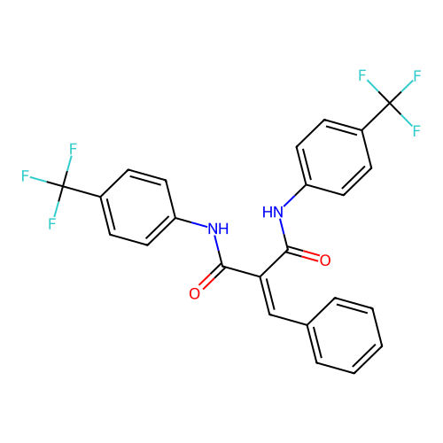 2-(phenylmethylene)-N~1~,N~3~-bis[4-(trifluoromethyl)phenyl]malonamide structure
