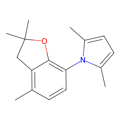 2,5-dimethyl-1-(2,2,4-trimethyl-2,3-dihydro-1-benzofuran-7-yl)-1H-pyrrole structure
