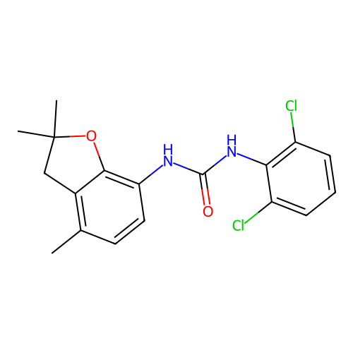 1-(2,6-dichlorophenyl)-3-(2,2,4-trimethyl-3H-1-benzofuran-7-yl)urea structure